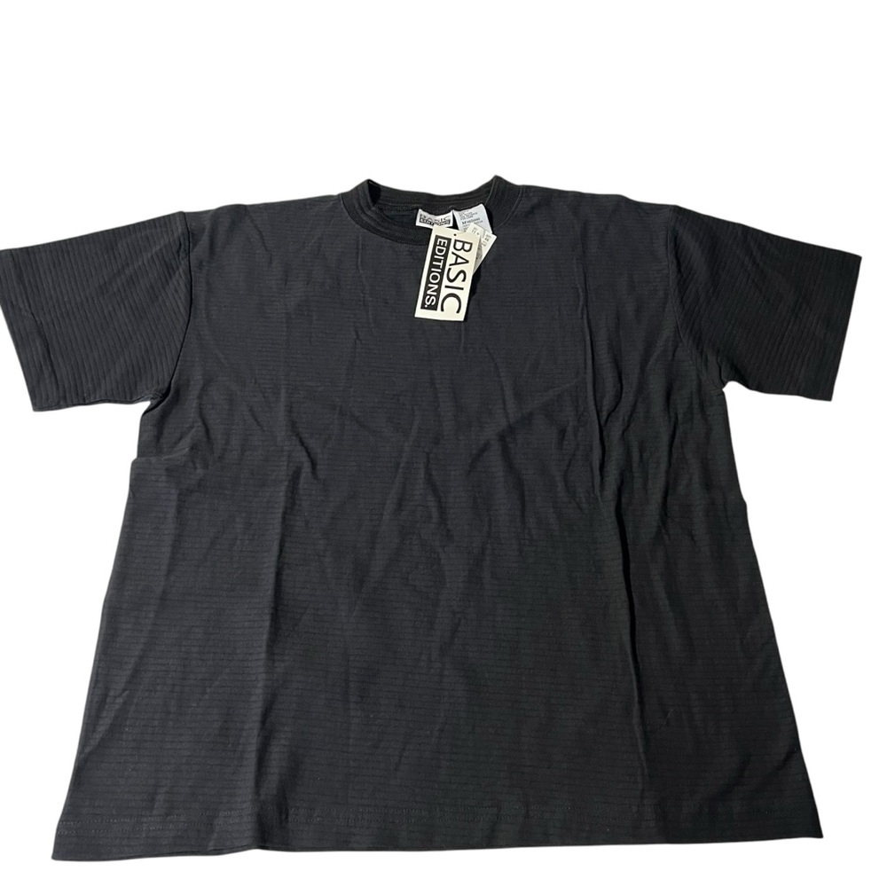 Vintage Basic Editions NWT - Men’s Black Ribbed Tshirt Sz MD